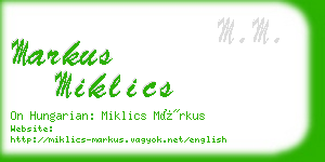 markus miklics business card